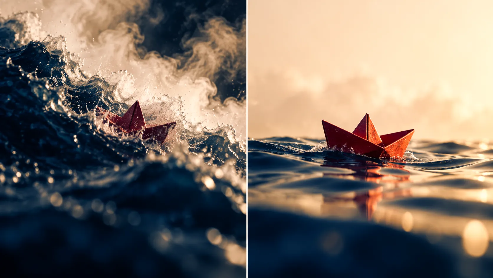 The same paper boat: overwhelming spectacle versus a soundtrack that fits its scale.